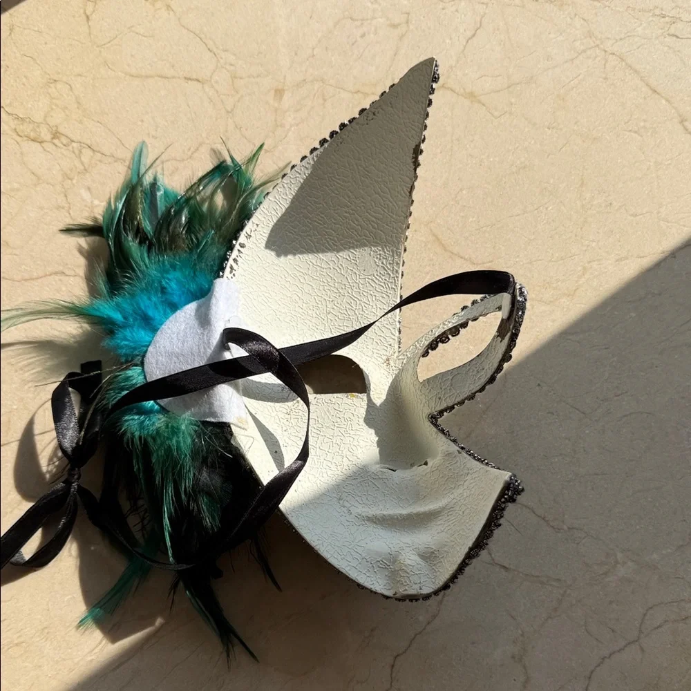Decorative Mask with Feathers and Music Notes